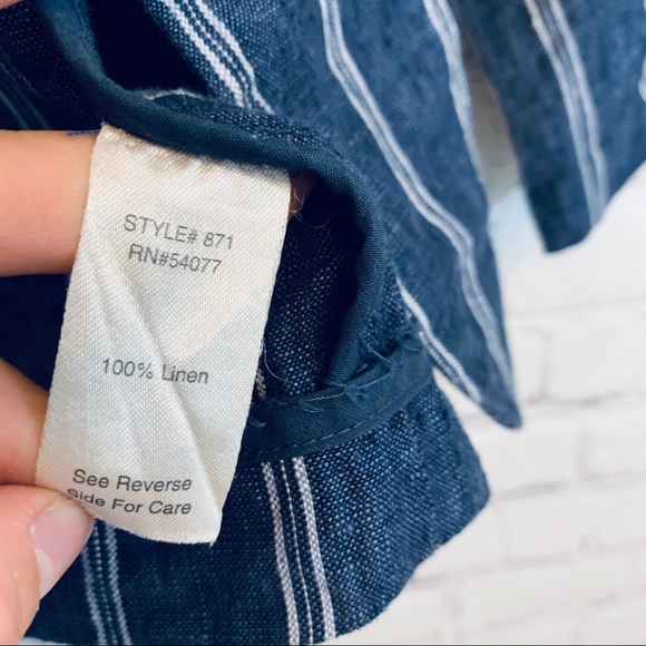 CAbi | Nautical Pin Stripped Blazer 💯 Linen - Picture 6 of 6